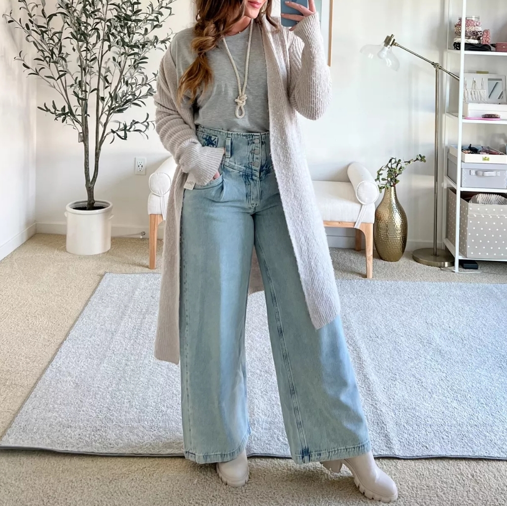 Free People Super Sweeper Wide Leg Flood Jeans - Picture 6 of 6